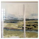 Watercolor Tryptic Landscape Signed