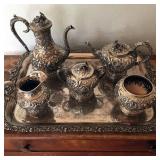 S. Kirk & Son Inc. 5 Piece Sterling Tea Set & Tray