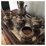 S. Kirk & Son Inc. 5 Piece Sterling Tea Set & Tray