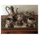 S. Kirk & Son Inc. 5 Piece Sterling Tea Set & Tray