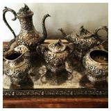 S. Kirk & Son Inc. 5 Piece Sterling Tea Set & Tray