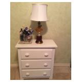 Night stand and lamp