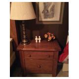 Bedroom nightstand and lamp