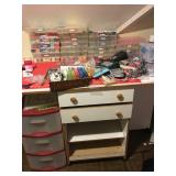 Sewing table and supplies