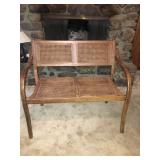 Wood and wicker bench