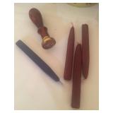 Stamp and wax candles