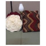 Pillows and Lamp