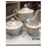 Tea Pot, Sugar, and Creamer Set