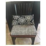 Straight chair, wood with upholstered seat cushion