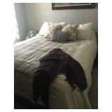 Queen bed and linens