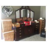 Dresser and wicker baskets