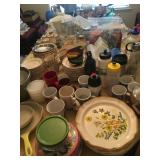 Vintage stoneware and assorted kitdhen
