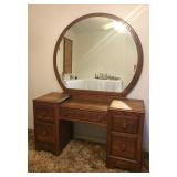 Vanity with Drawers and Mirrors