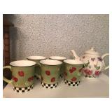 Tea Pot and Coffee Cups