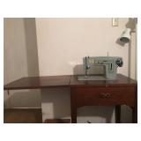 Vintage Sewing Table with Sewing Machine