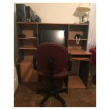 Desk, Chair, and Computer