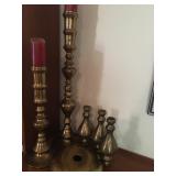 brass candle holders, large