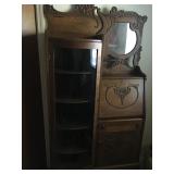 antique side by side curio secretary