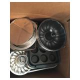assorted tin bakeware