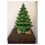 All "lights" are there. Large three piece Christmas tree.