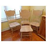 4 Oak Press Back Chaurs