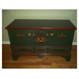 Folk art cedar chest