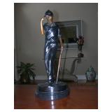 Bronze Golfer on Marble Base Approx 14" - H