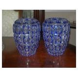 Pair of Bohemian Glass Vases