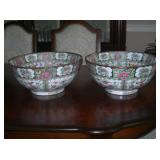 Pair Rose Canton Bowls