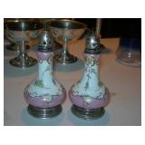 Sterling Hand Painted Salt & Pepper