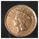 1854 Three Dollars Gold Coin, Ex Je...