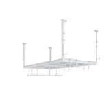 NewAge Products Versarac 96 in. L x 48 in. W x 42 in. H Adjustable Ceiling Storage Rack with Hooks in White (12-Piece)