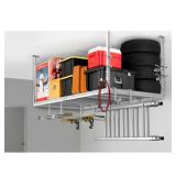 NewAge Products Versarac 96 in. L x 48 in. W x 42 in. H Adjustable Ceiling Storage Rack with Hooks in White (12-Piece)