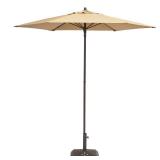 Hampton Bay 7-1/2 ft. Steel Push-Up Patio Umbrella in Cafe