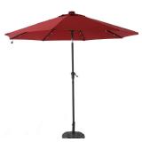 Hampton Bay 9 ft. Aluminum Solar Crank and Tilt Patio Umbrella in Chili