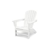 POLYWOOD Traditional Curveback White Plastic Outdoor Patio Adirondack Chair