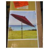 Hampton Bay 9 ft. Aluminum Patio Umbrella in Chili