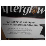 Afterglow Cottage 34 in. Square Terrafab Slate Look Top with Steel Base Propane Gas Fire Pit