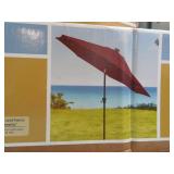 Hampton Bay 9 ft. Aluminum Solar Crank and Tilt Patio Umbrella in Chili