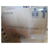 Hampton Bay Redwood Valley 5-Piece Metal Patio Fire Pit Seating Set with Quarry Red Cushions