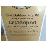 Hampton Bay Quadripod 26 in. Round Fire Pit