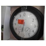 AcuRite 18 in. Black Clock with Thermometer and Hygrometer