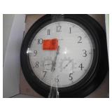 AcuRite 18 in. Black Clock with Thermometer and Hygrometer