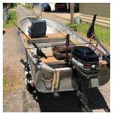 Boat, 15 hp Mercury Motor and Trailer