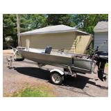 Boat, 15 hp Mercury Motor and Trailer