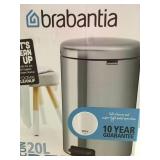 Brabantia 5.3 Gal. White Steel Step-On Trash Can not used