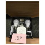 Philips Hue White A19 60W Equivalent Dimmable LED Smart Bulb Starter Kit (2 A19 60W White Bulbs and 1 Hub in good conditions
