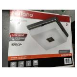 NUTONE InVent Decorative Polished Steel 70 CFM Ceiling Exhaust Fan with White Globe and Light in good conditions