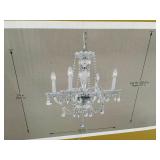 Hampton Bay Lake Point 4-Light Chrome and Clear Crystal Chandelier New