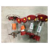 12 oz. Elegant Copper Hummingbird Feeder plus set of Four  8 onz.  Fountain  H.